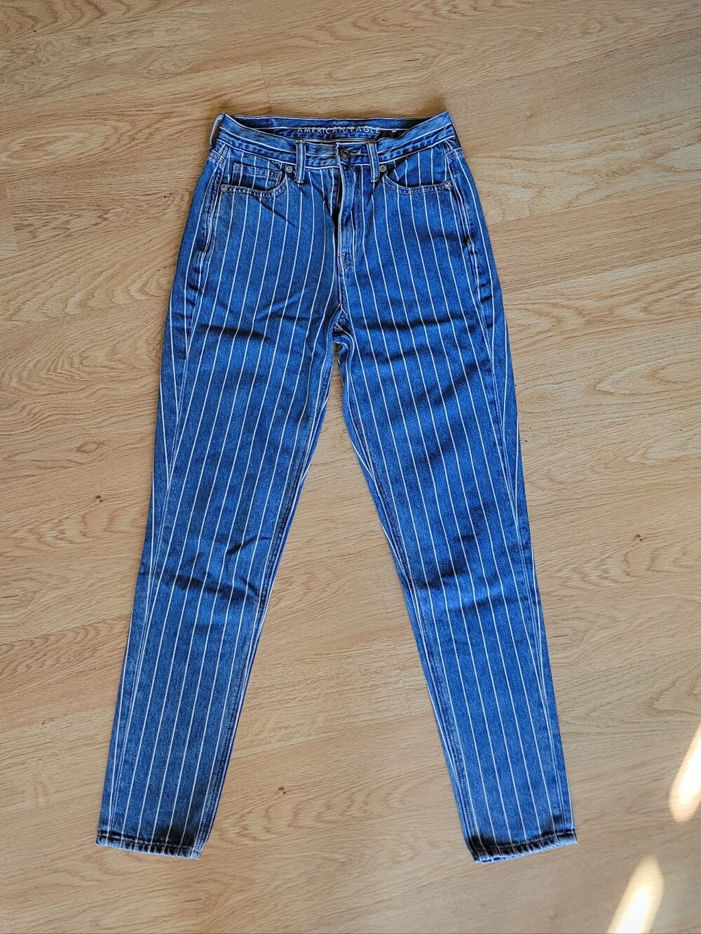 American Eagle Striped Mom Jeans